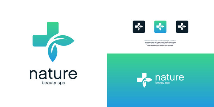 healthcare medicals and natural organic logo design inspiration