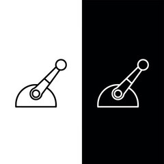 Minimalist Line Art Icons of Telescopes on White and Black Backgrounds