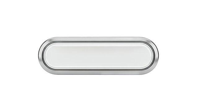 Modern Silver Button on White Background