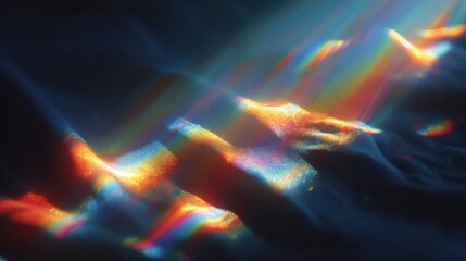 Light leak overlay effect with blur colorful shapes creating a retro film burn and texture on a black background in high quality real stock arrangement