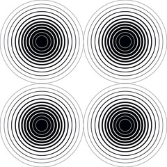 Abstract Black and White Geometric Pattern Made of Circular Shapes.