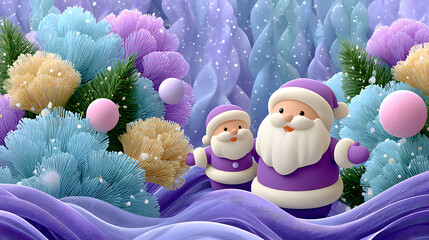 Purple Santas in Fantasyland.
