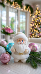 Santa Claus decorative figure ,Christmas colored balls .