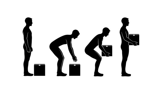 Illustration of proper lifting technique