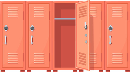 Fototapeta premium Work clothes storage lockers with cartoon metal door