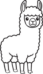 Weast sheep drawn in a calm gentle minimal farm animal character style with soft line art one line art