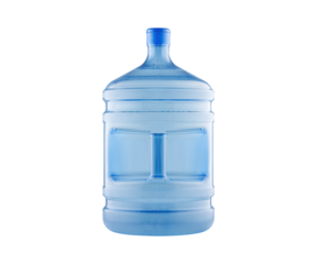High-quality image of a large blue water cooler bottle isolated on a white background. Perfect for hydration, office, delivery, and packaging themes.