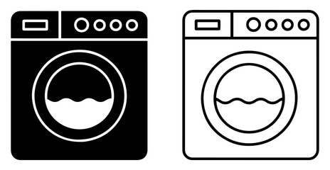 minimal washing machine icon vector