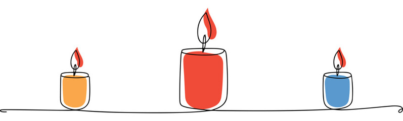 hand drawn candle flame icon set