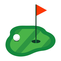 golf flag hole icon vector