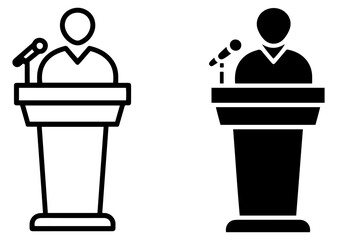 public speaking podium microphone icon