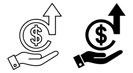profitability business growth icon set