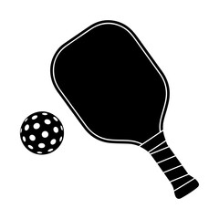 pickleball paddle ball flat icon