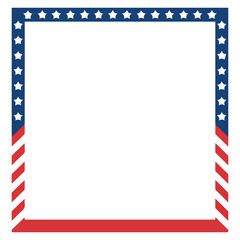 american flag square frame icon