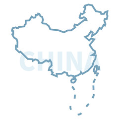 Map of China &ndash; Country Outline Vector