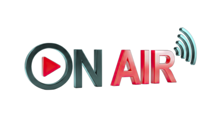 On Air Broadcast Symbol on White Background