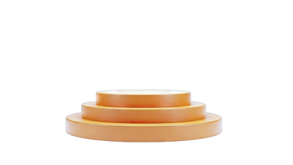 Orange 3D Podium Displaying Product on White Background