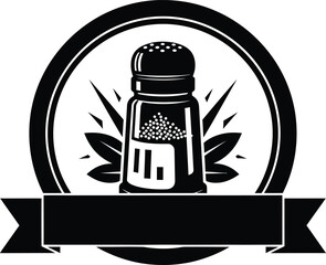 Vintage Salt Shaker Badge Vector Design