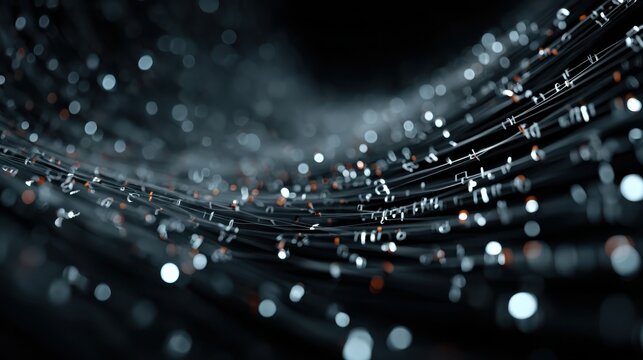 Visual representation of data flow with binary code in an artificial intelligence and machine learning context, emphasizing future technology concepts - Powered by Adobe