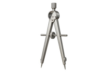 Drawing compass for geometry creating circles and technical drafting on transparent background