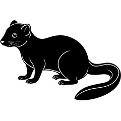 Dwarf Mongoose Silhouette Vector Illustration on White Background