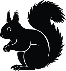 Squirrel Silhouette Woodland Animal Illustration