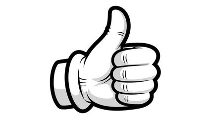 A cartoon hand in a white glove giving a thumbs-up gesture, isolated on a white background, symbolizing approval and positivity.