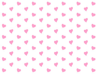 ピンクの小さなハートが並ぶパターンデザイン /Pink Heart Repeating Pattern Design