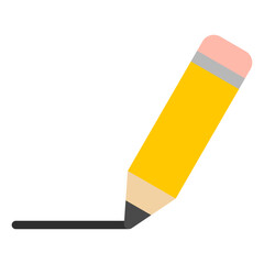 線を描く消しゴム付き鉛筆のアイコン /Pencil Drawing Line Flat Icon