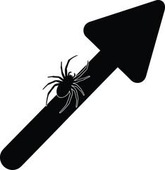 Arrow Direction Symbol with Spider Silhouette