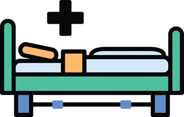Hospital Bed Medical Care Icon