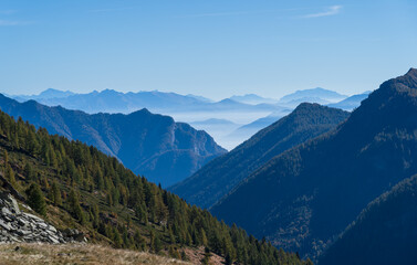 Layers of mountains in Valle Vergeletto, above Spruga.