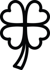 Lucky Four Leaf Clover Outline Symbol