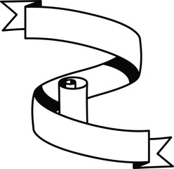 Blank Ribbon Banner Scroll Vector Illustration