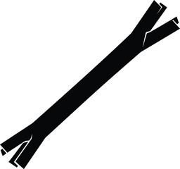 Broken Tree Branch Silhouette Vector Illustration