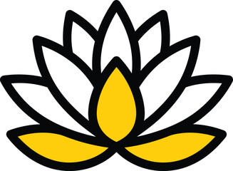 Lotus Flower Yoga Symbol Vector Illustration