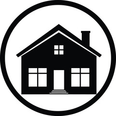 Residential Home Emblem Icon Vector Illustration