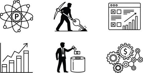 Business Science Technology Concept Icons Vector Illustration