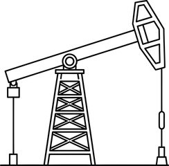 Oil Pumpjack Industrial Energy Vector Illustration
