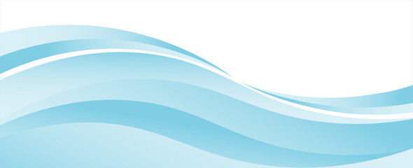 Blue and white business wave banner background. vector illustration