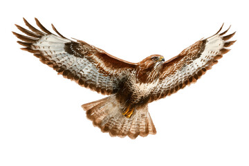 Majestic Buzzard hand drawn watercolor bird of prey