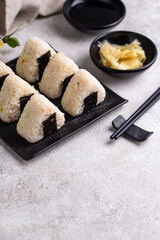 Onigiri, traditional japanese dish with rice