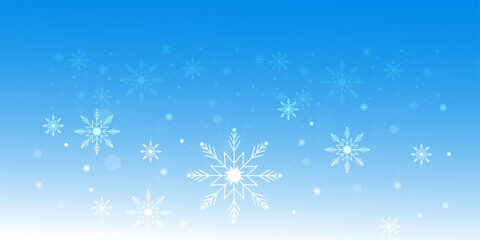 blue vector winter background with snowflakes