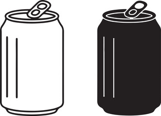Open soda cans in black and white beverage drink also transparent background