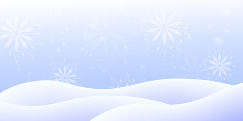 winter landsacpe background with snowflakes