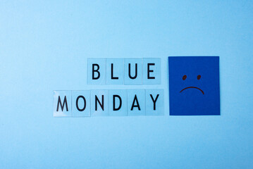 Blue monday concept, post-holiday blues