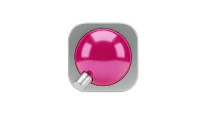 Pink Button Pressed on a Silver Square Frame