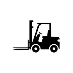 Naklejka premium Forklift Truck Icon Lifting, Warehouse, Logistics and Material Management Symbol