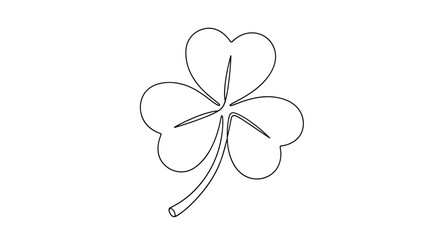 Minimalistic outline of a three-leaf clover, representing luck and good fortune.