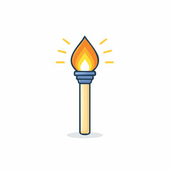 Bright Torch with Burning Flame Illustration for Igniting, Enlightenment, Inspiration and Warmth Concepts